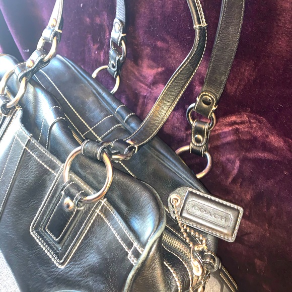 Black Leather Coach Bag - Picture 4 of 10
